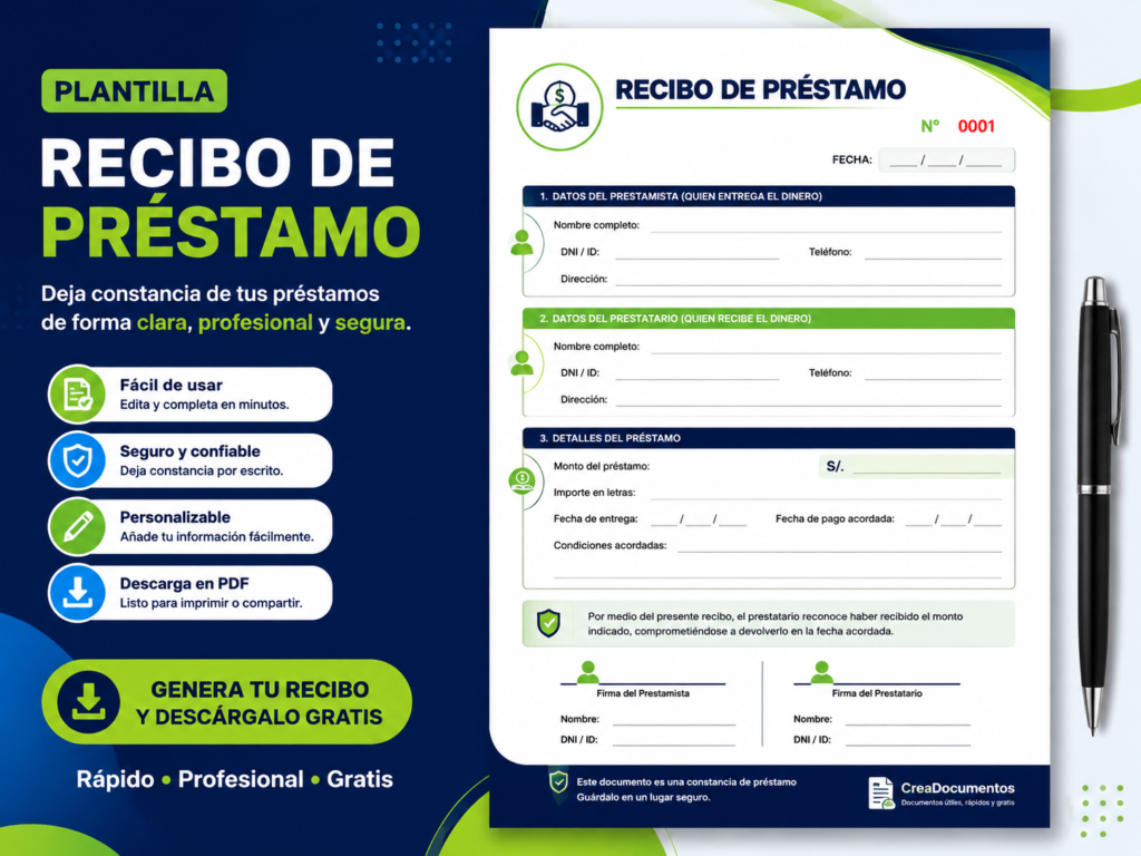 Recibo de préstamo